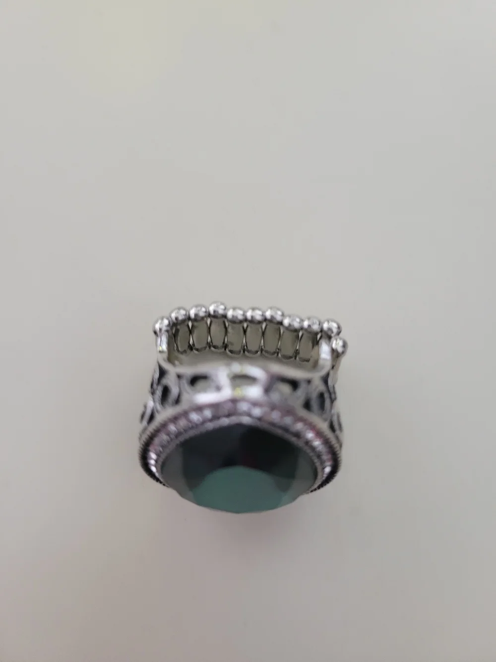 Paparazzo Emerald Teardrop Statement Ring - Green Crystal Accent